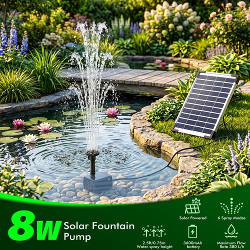 Solar powered water pond - 8w,